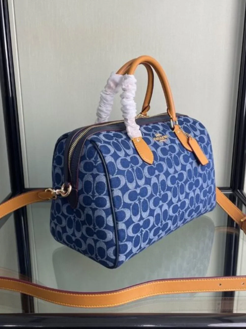 Coach Rowan Large Satchel Bag In Signature Denim Canvas CY699 NWT original Pack - Picture 6 of 6